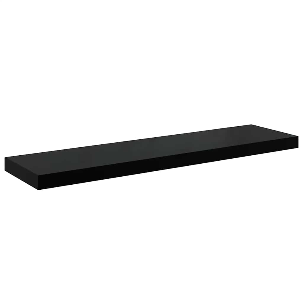 Plutajuće zidne police 2 kom sjajne crne 90 x 23,5 x 3,8 cm MDF