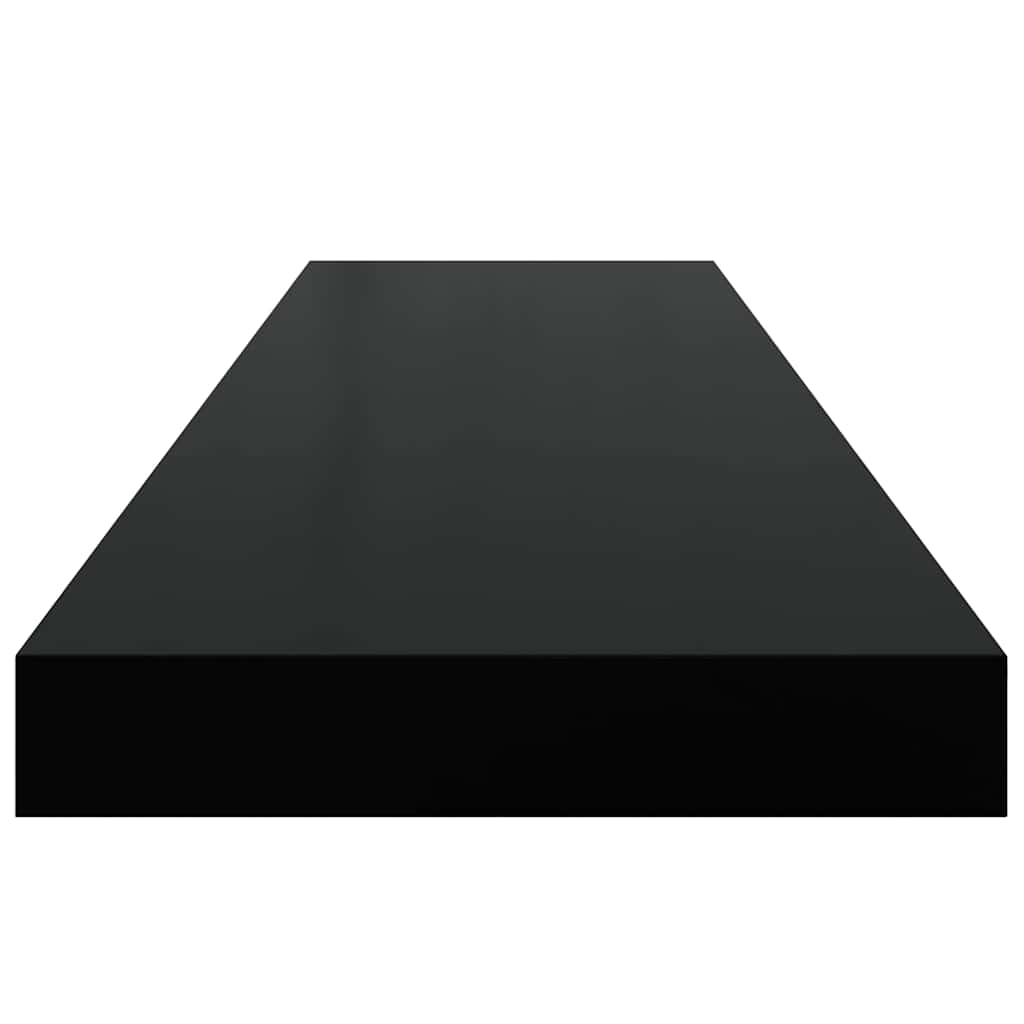 Plutajuće zidne police 2 kom sjajne crne 90 x 23,5 x 3,8 cm MDF
