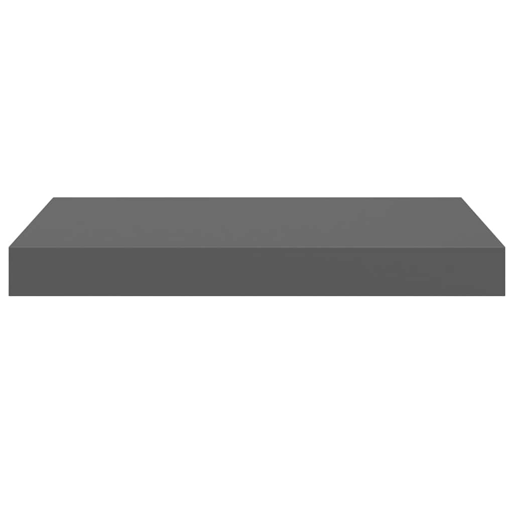 Plutajuće zidne police 2 kom sjajne sive 40 x 23 x 3,8 cm MDF