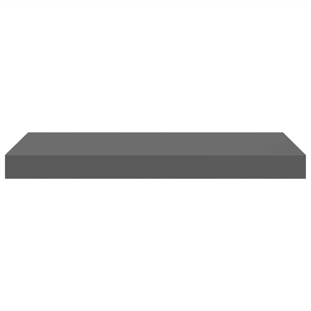 Plutajuća zidna polica visoki sjaj siva 50 x 23 x 3,8 cm MDF