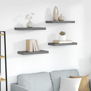 Plutajuće zidne police 4 kom sjajne sive 50 x 23 x 3,8 cm MDF