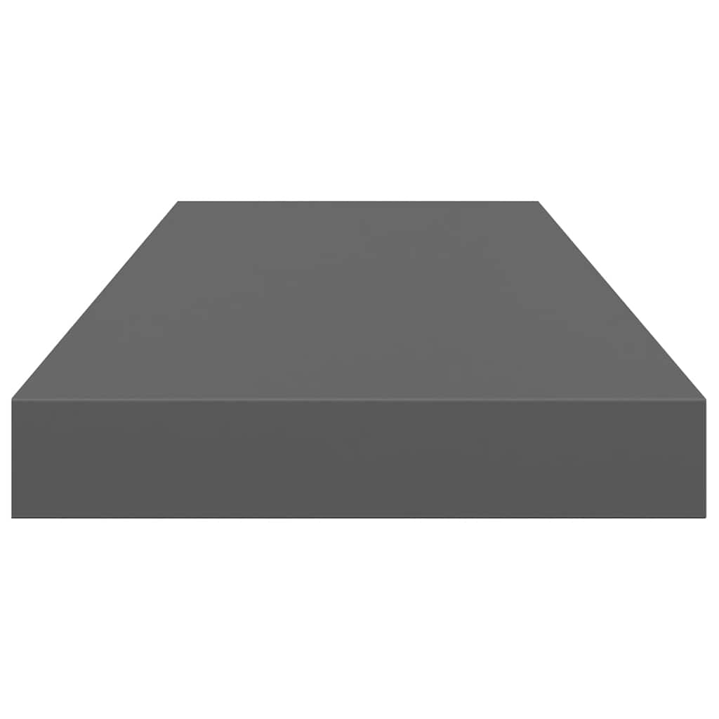 Plutajuća zidna polica visoki sjaj siva 60 x 23,5 x 3,8 cm MDF