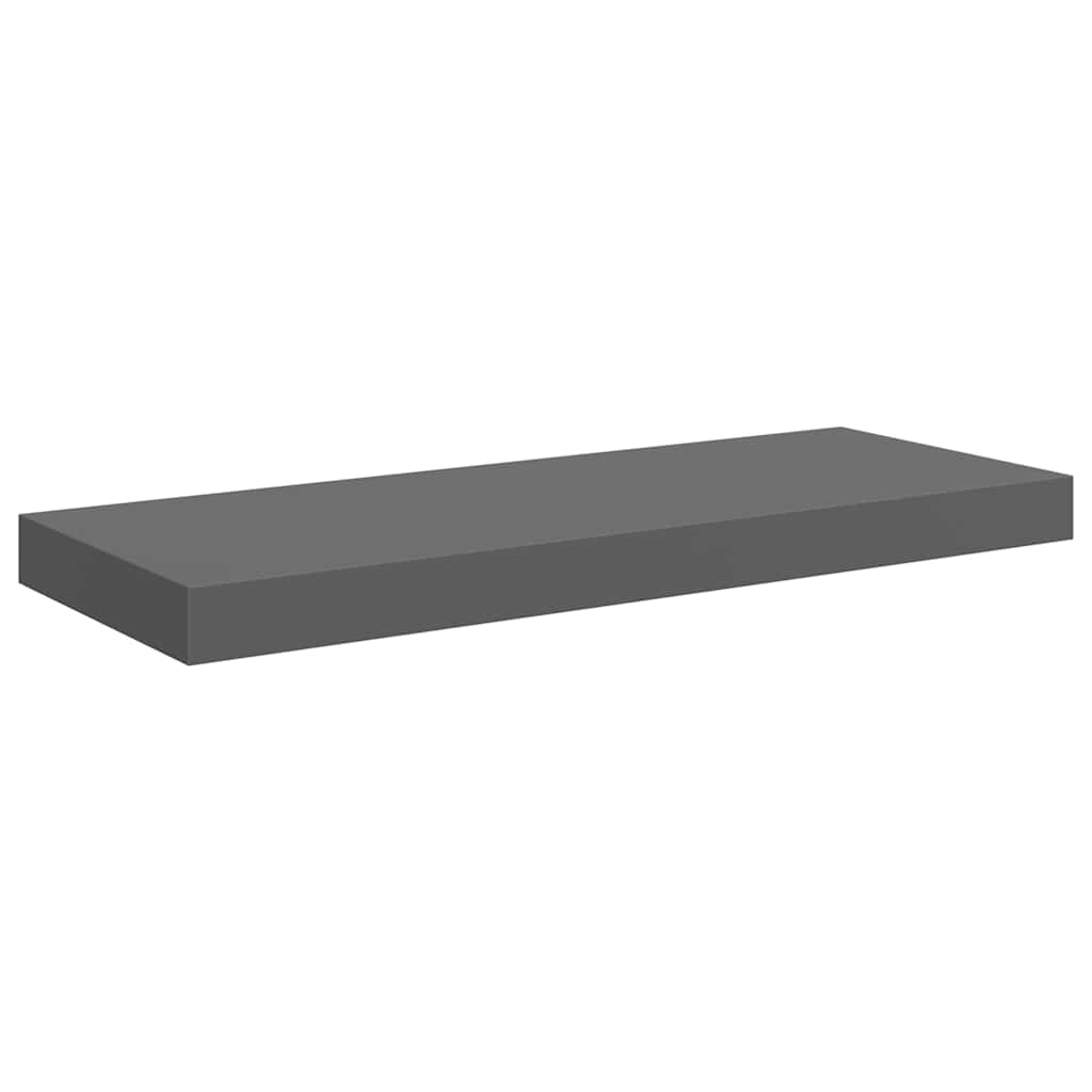 Plutajuće zidne police 2 kom sjajne sive 60 x 23,5 x 3,8 cm MDF