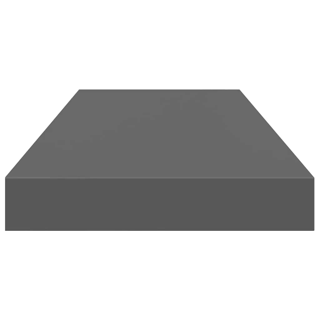 Plutajuće zidne police 2 kom sjajne sive 60 x 23,5 x 3,8 cm MDF