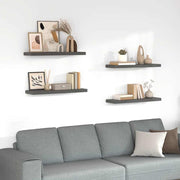 Plutajuće zidne police 4 kom sjajne sive 80 x 23,5 x 3,8 cm MDF