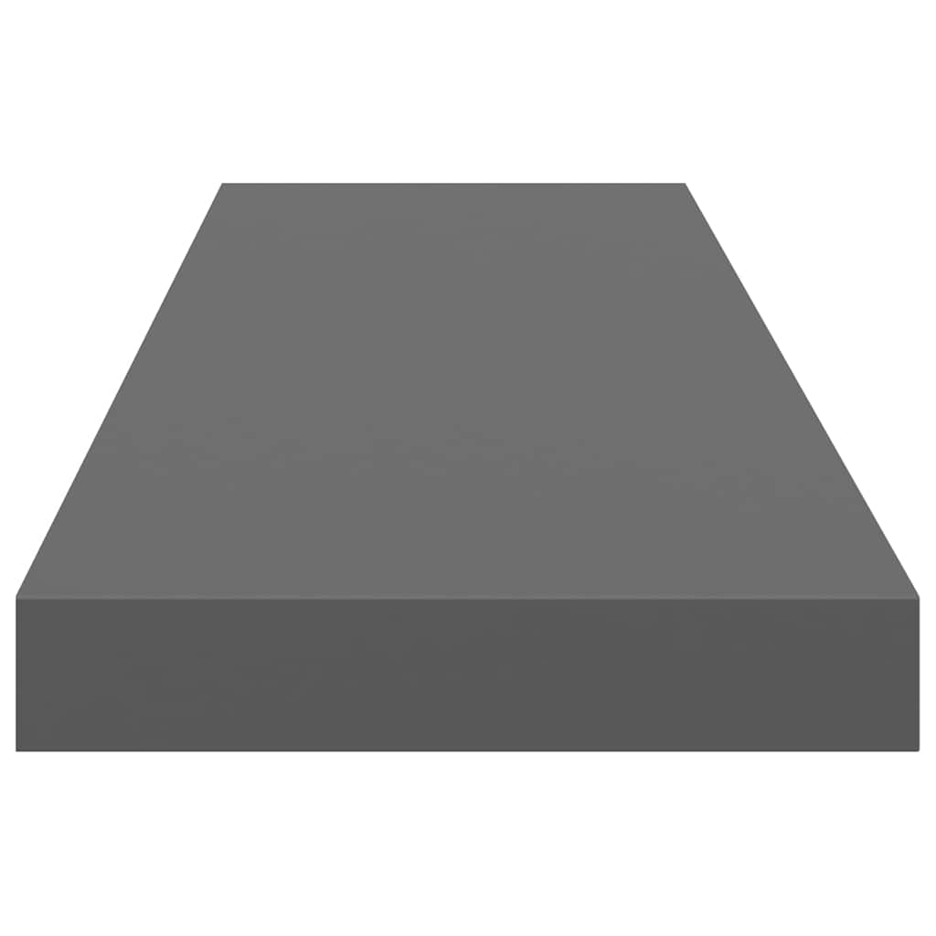 Plutajuće zidne police 2 kom sjajne sive 90 x 23,5 x 3,8 cm MDF
