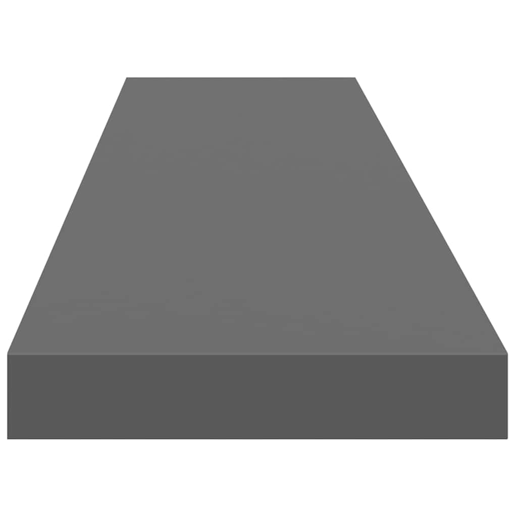 Plutajuća zidna polica visoki sjaj siva 120 x 23,5 x 3,8 cm MDF
