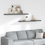 Plutajuće zidne police 2 kom sjajne sive 120x23,5x3,8 cm MDF