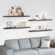 Plutajuće zidne police 4 kom sjajne sive 120x23,5x3,8 cm MDF