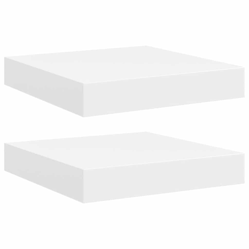 Plutajuće zidne police 2 kom bijele 23 x 23,5 x 3,8 cm MDF