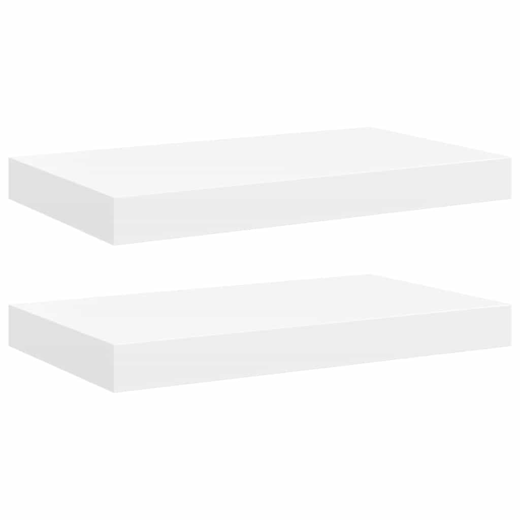 Plutajuće zidne police 2 kom bijele 40 x 23 x 3,8 cm MDF