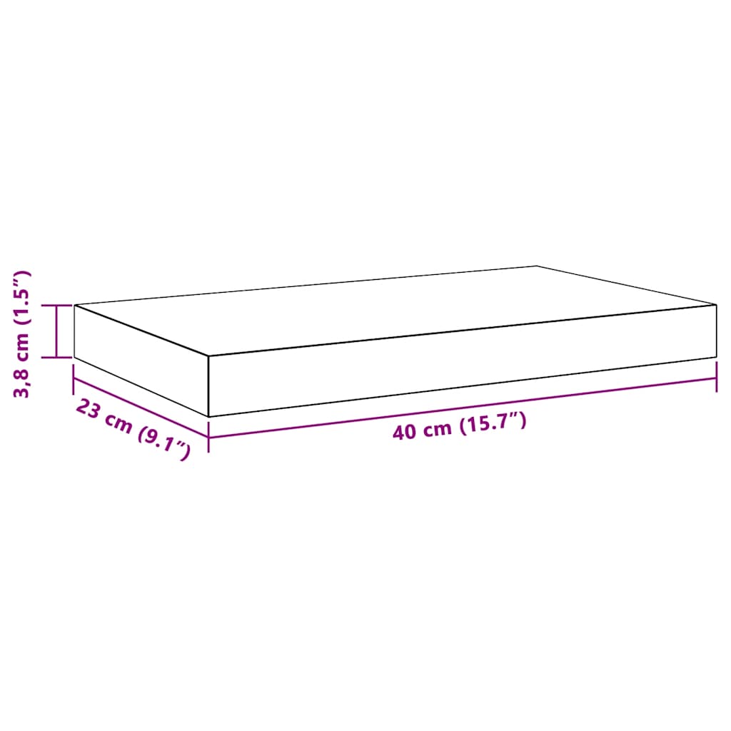 Plutajuće zidne police 2 kom bijele 40 x 23 x 3,8 cm MDF