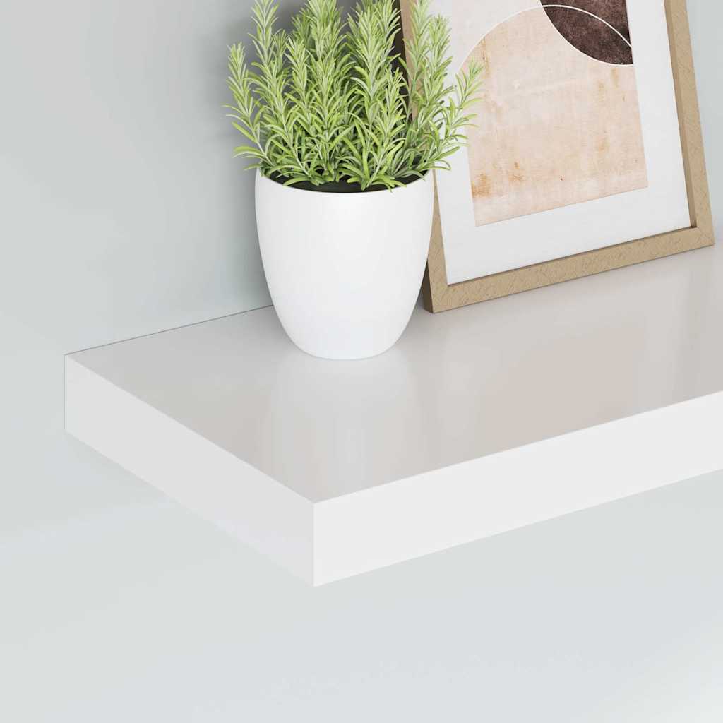 Plutajuće zidne police 2 kom bijele 40 x 23 x 3,8 cm MDF