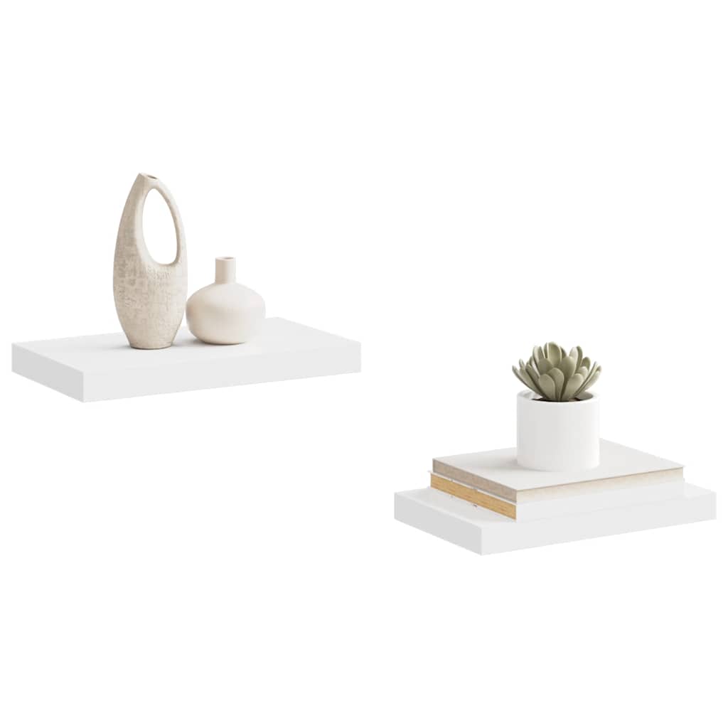 Plutajuće zidne police 2 kom bijele 40 x 23 x 3,8 cm MDF