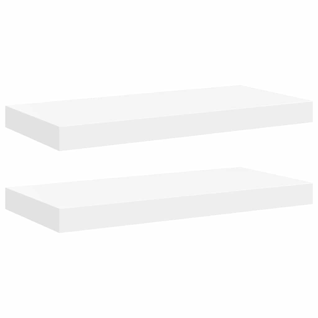 Plutajuće zidne police 2 kom bijele 50 x 23 x 3,8 cm MDF