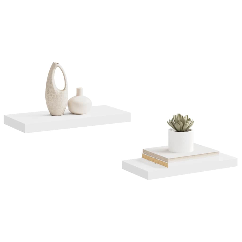 Plutajuće zidne police 2 kom bijele 50 x 23 x 3,8 cm MDF