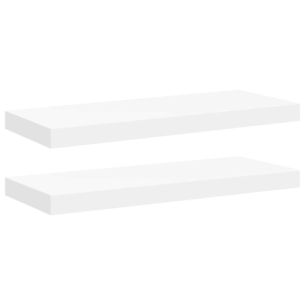 Plutajuće zidne police 2 kom bijele 60 x 23,5 x 3,8 cm MDF