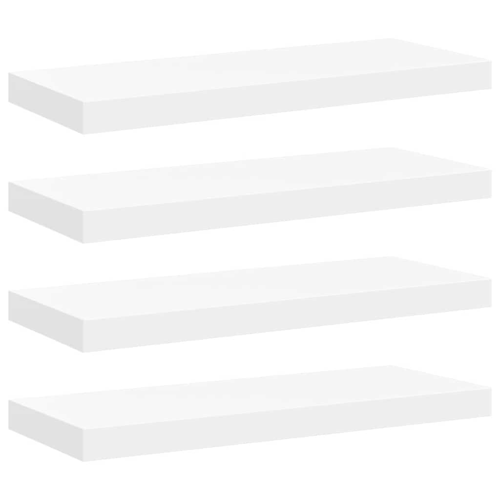 Plutajuće zidne police 4 kom bijele 60 x 23,5 x 3,8 cm MDF