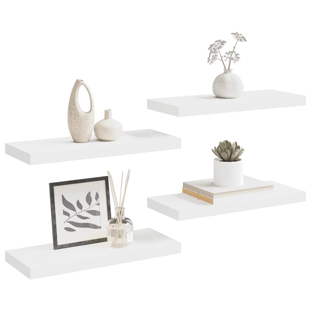 Plutajuće zidne police 4 kom bijele 60 x 23,5 x 3,8 cm MDF