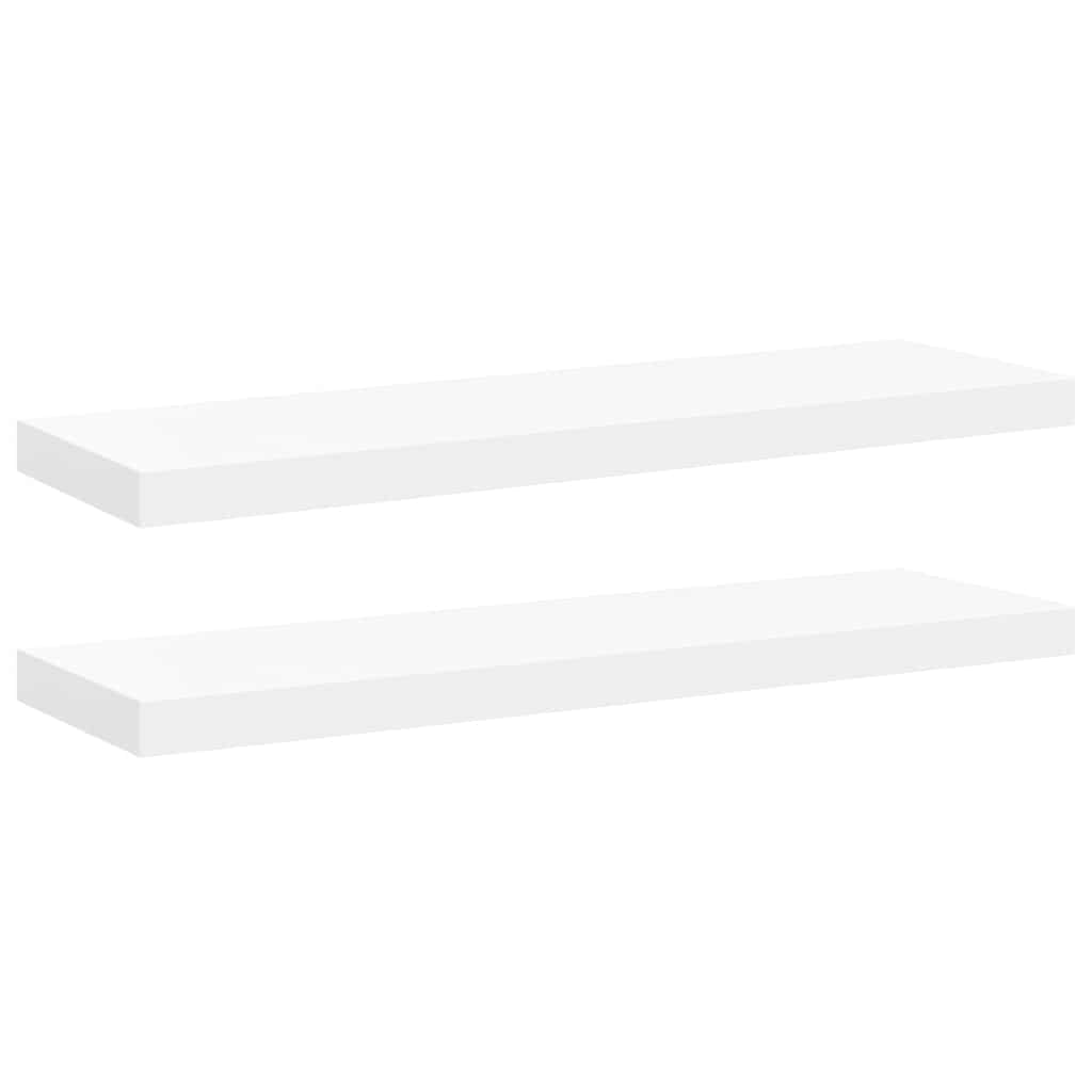 Plutajuće zidne police 2 kom bijele 80 x 23,5 x 3,8 cm MDF