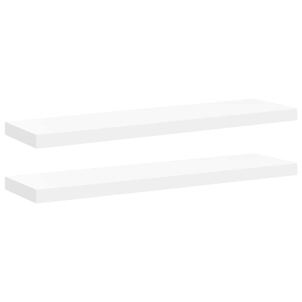 Plutajuće zidne police 2 kom bijele 90 x 23,5 x 3,8 cm MDF