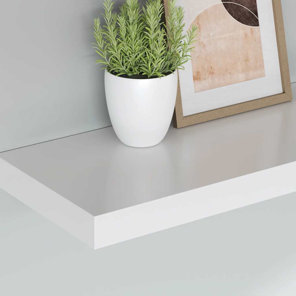 Plutajuće zidne police 2 kom bijele 90 x 23,5 x 3,8 cm MDF