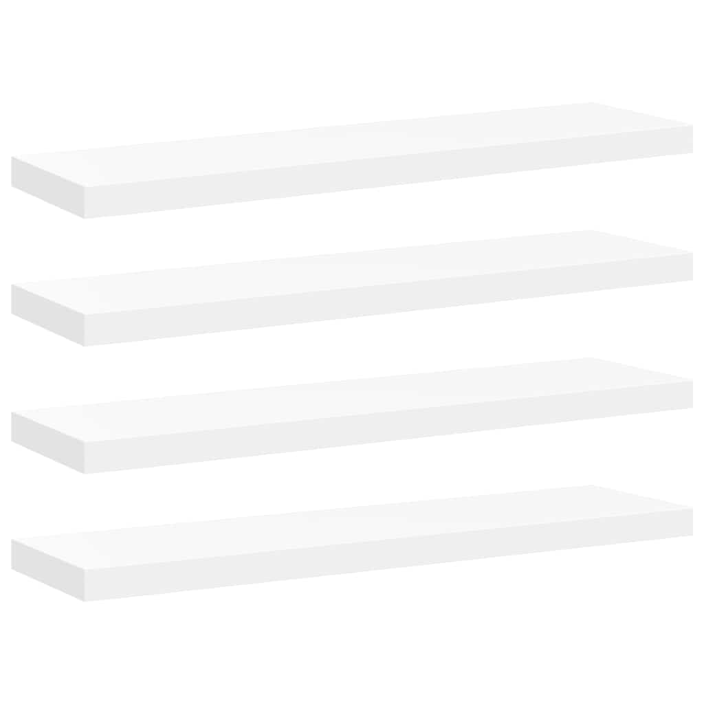 Plutajuće zidne police 4 kom bijele 90 x 23,5 x 3,8 cm MDF