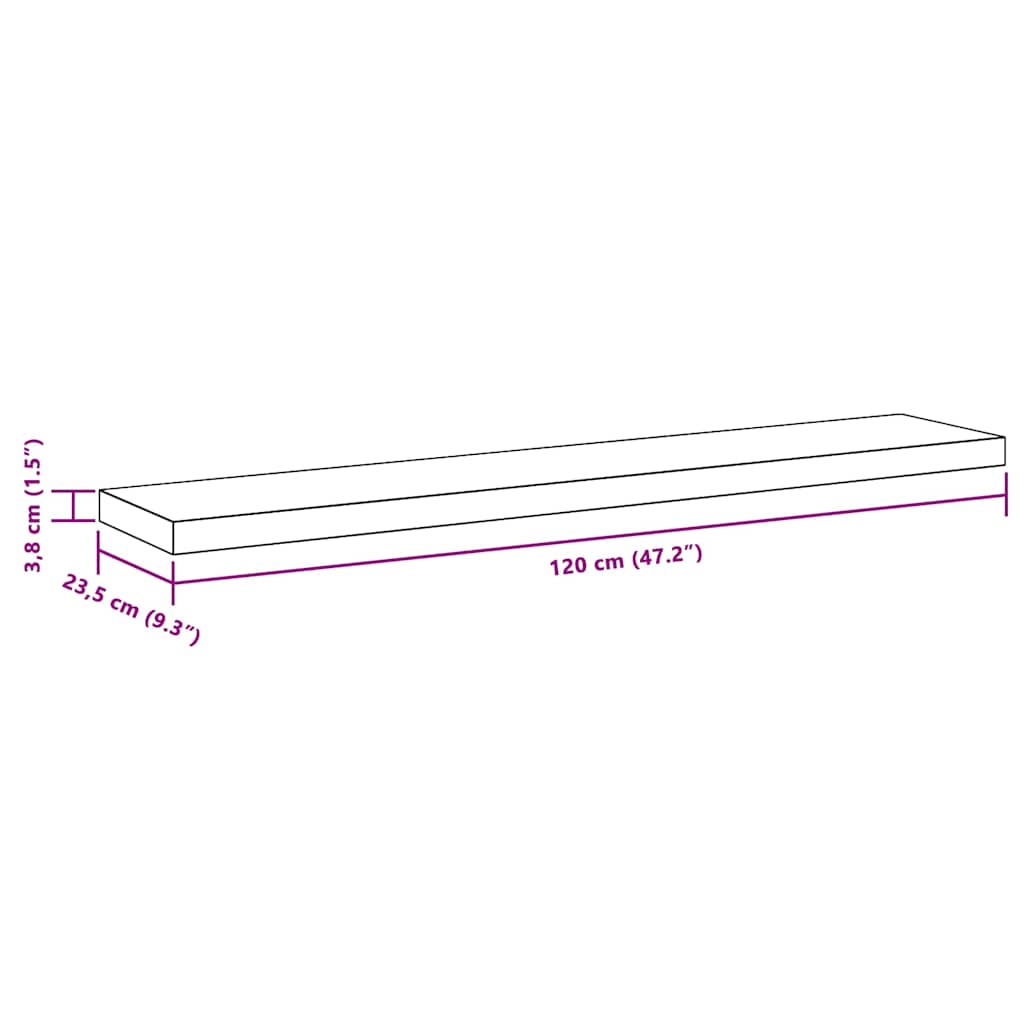 Plutajuća zidna polica bijela 120 x 23,5 x 3,8 cm MDF