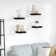 Plutajuće zidne police 4 kom crne 23 x 23,5 x 3,8 cm MDF