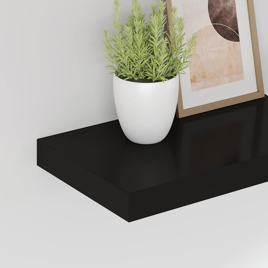 Plutajuće zidne police 4 kom crne 40 x 23 x 3,8 cm MDF