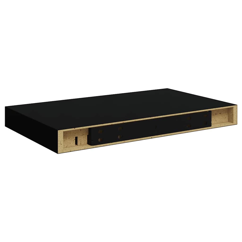 Plutajuće zidne police 4 kom crne 40 x 23 x 3,8 cm MDF