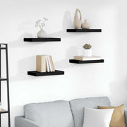 Plutajuće zidne police 4 kom crne 40 x 23 x 3,8 cm MDF