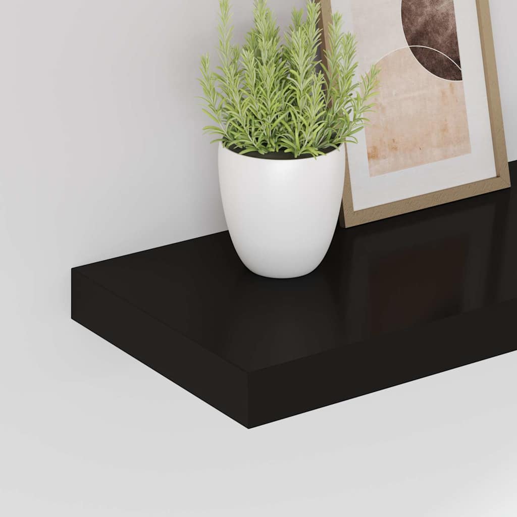 Plutajuće zidne police 4 kom crne 50 x 23 x 3,8 cm MDF
