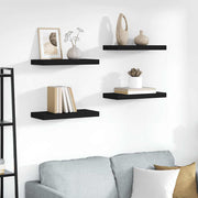 Plutajuće zidne police 4 kom crne 50 x 23 x 3,8 cm MDF