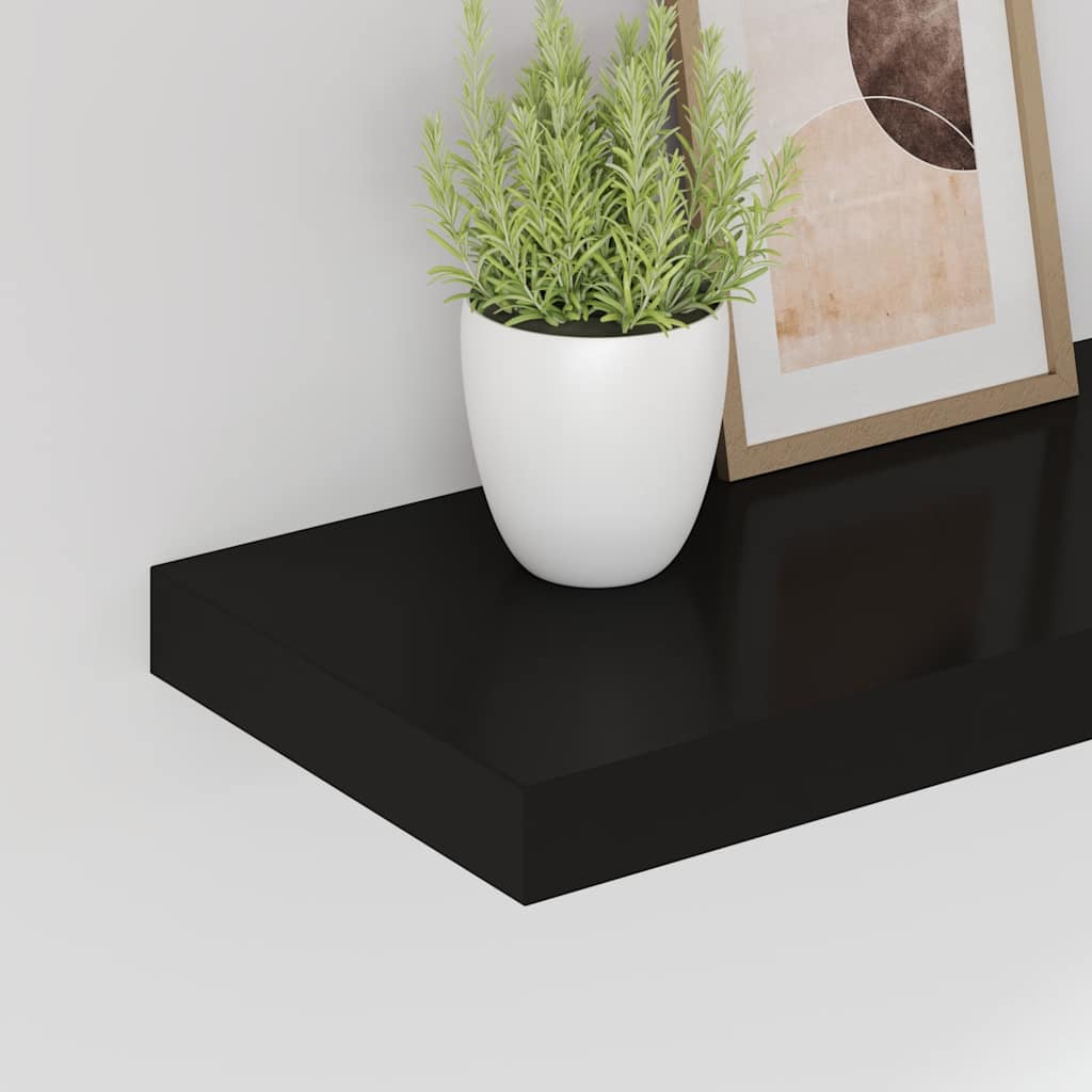 Plutajuća zidna polica crna 60 x 23,5 x 3,8 cm MDF