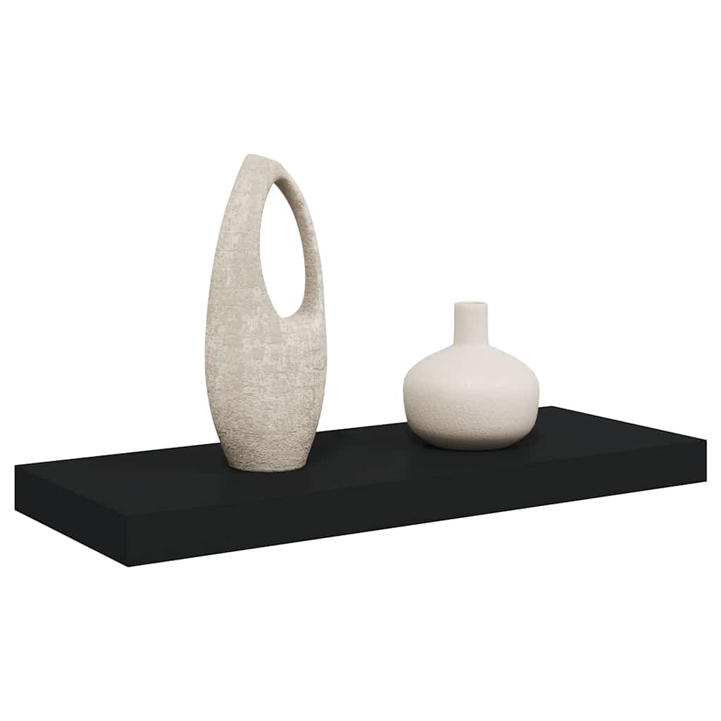 Plutajuća zidna polica crna 60 x 23,5 x 3,8 cm MDF