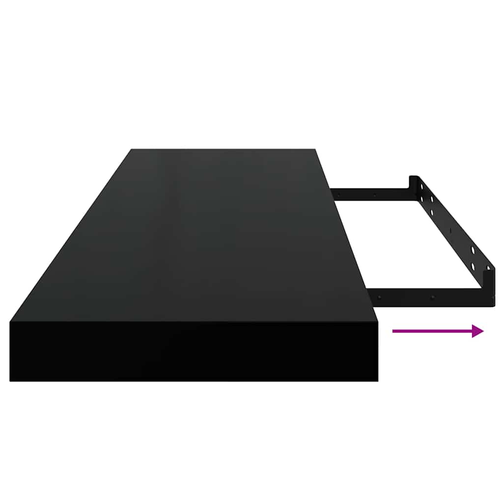 Plutajuće zidne police 4 kom crne 80 x 23,5 x 3,8 cm MDF