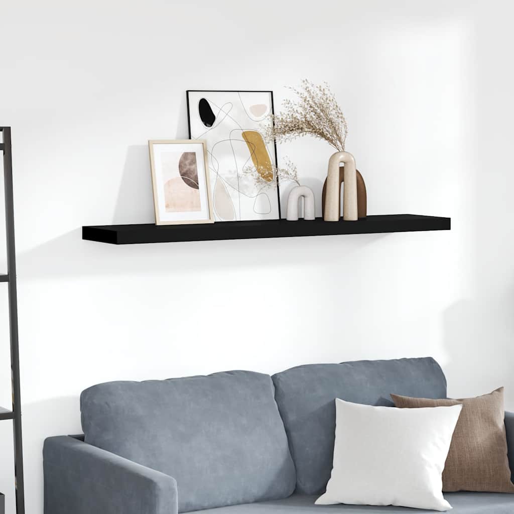 Plutajuća zidna polica crna 120 x 23,5 x 3,8 cm MDF