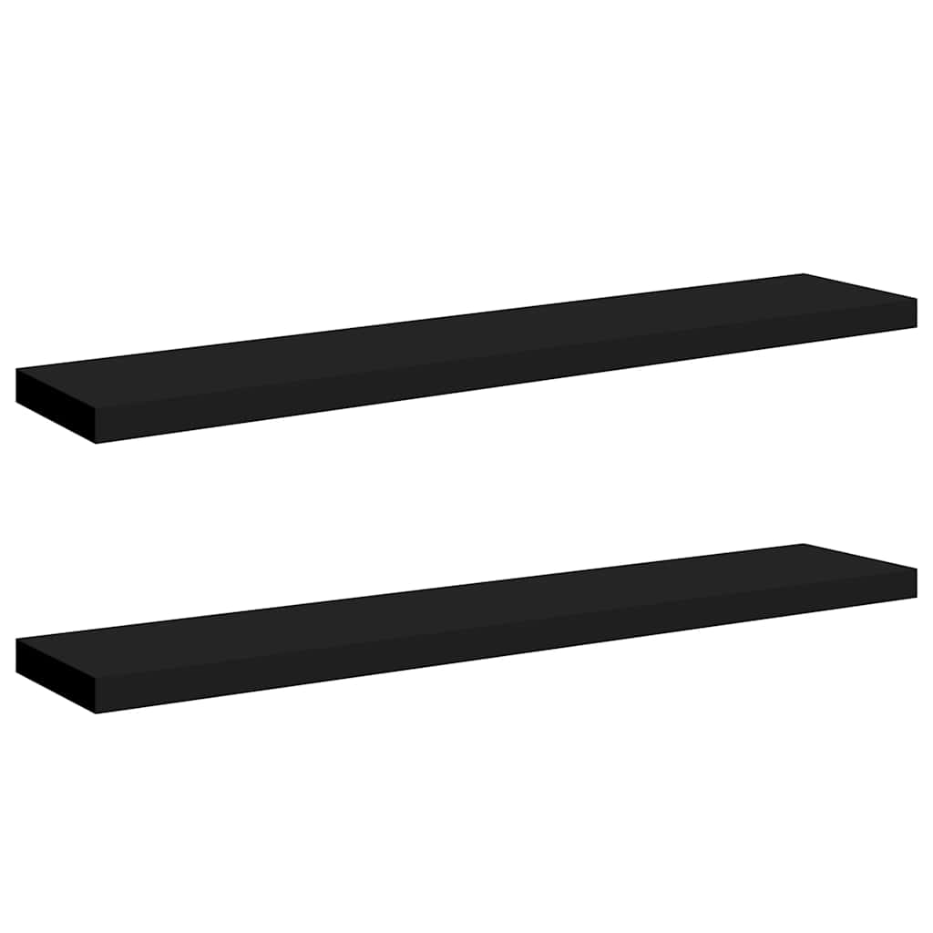 Plutajuće zidne police 2 kom crne 120 x 23,5 x 3,8 cm MDF