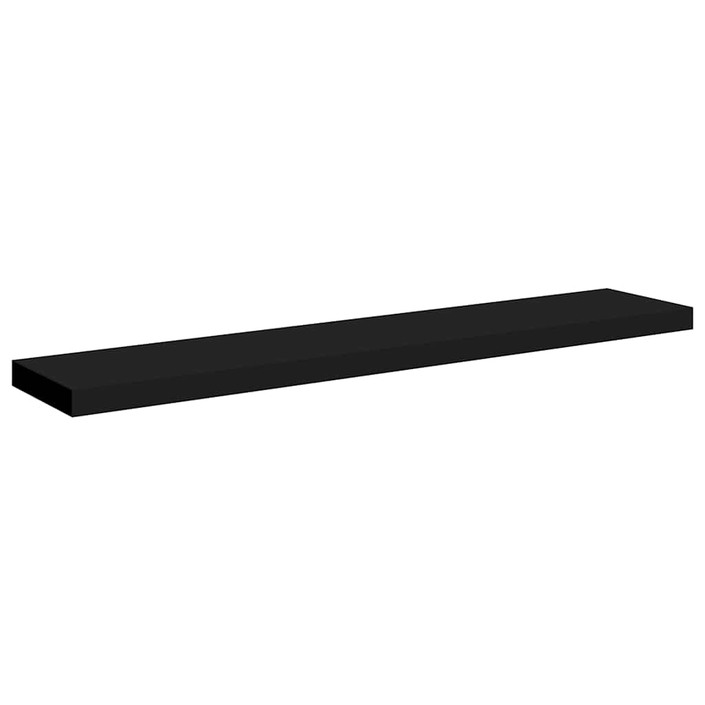 Plutajuće zidne police 2 kom crne 120 x 23,5 x 3,8 cm MDF