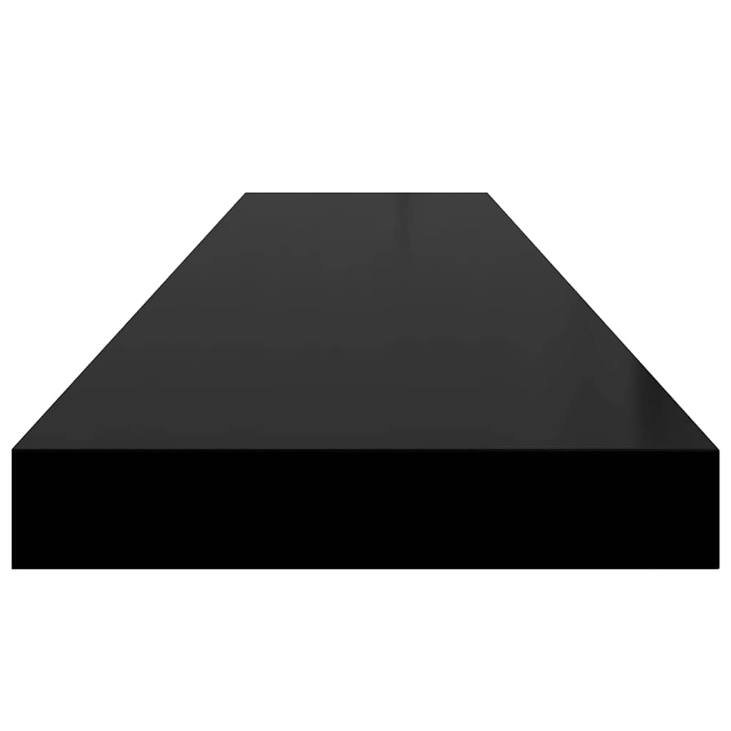 Plutajuće zidne police 2 kom crne 120 x 23,5 x 3,8 cm MDF
