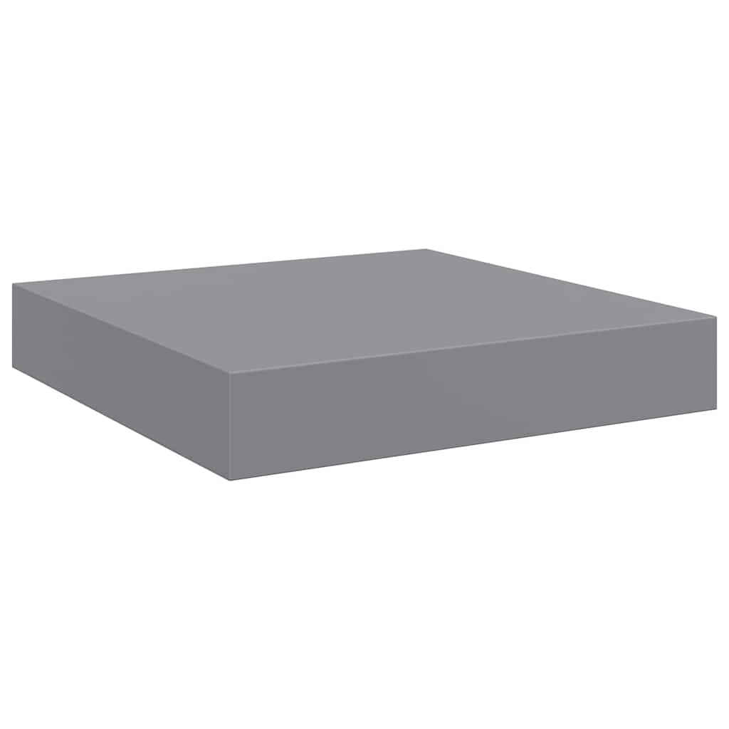 Plutajuće zidne police 2 kom sive 23 x 23,5 x 3,8 cm MDF