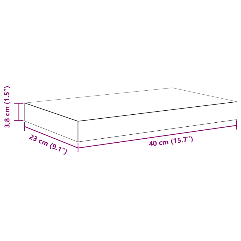 Plutajuće zidne police 4 kom sive 40 x 23 x 3,8 cm MDF