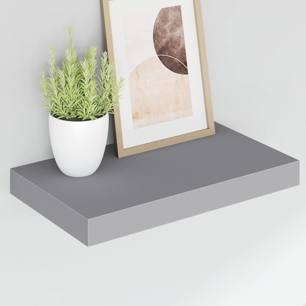 Plutajuće zidne police 4 kom sive 40 x 23 x 3,8 cm MDF