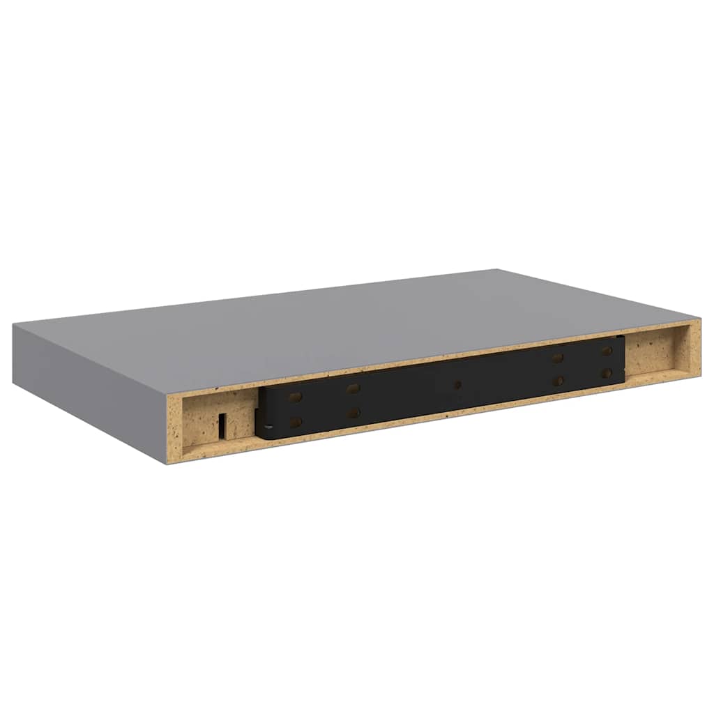 Plutajuće zidne police 4 kom sive 40 x 23 x 3,8 cm MDF