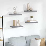 Plutajuće zidne police 4 kom sive 40 x 23 x 3,8 cm MDF
