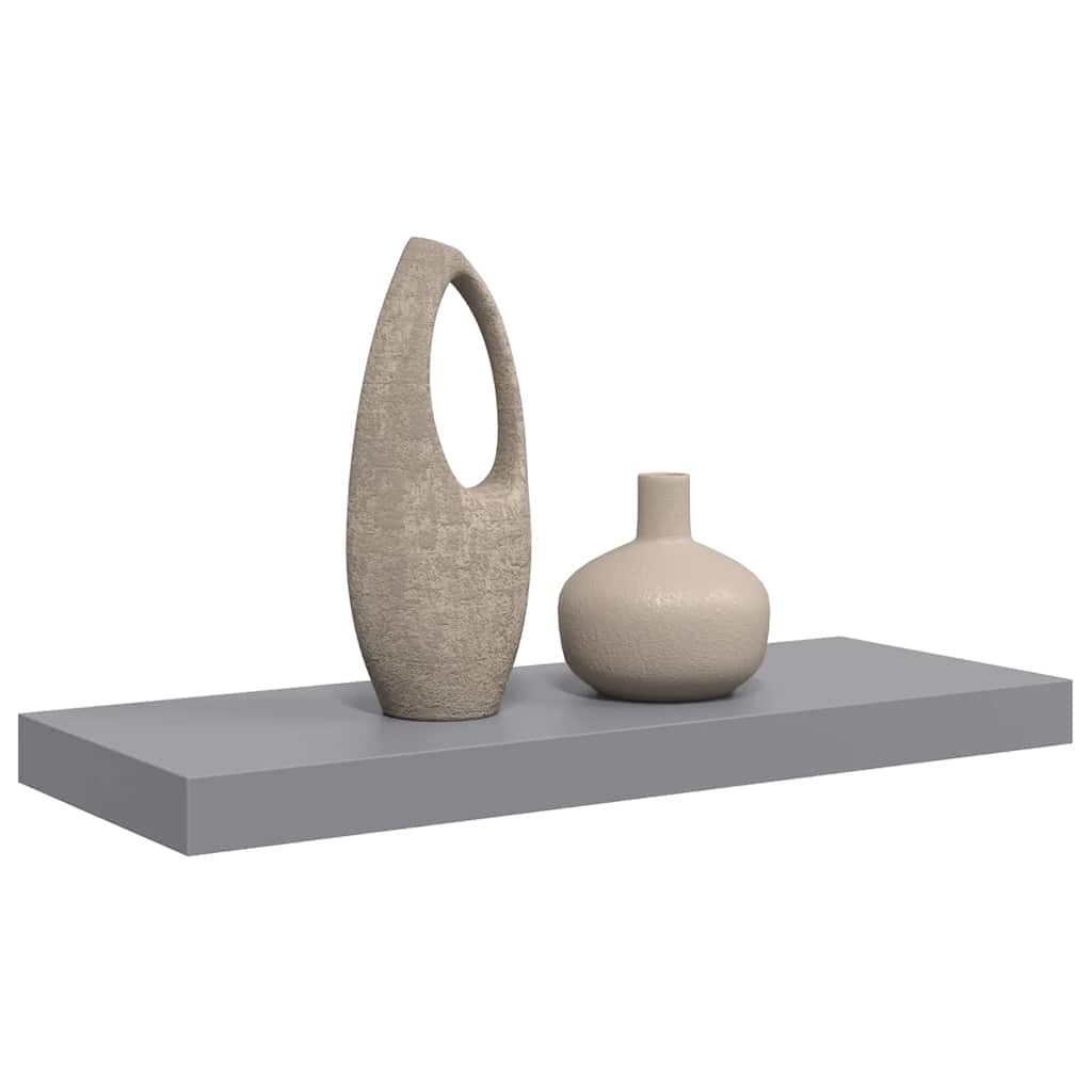 Plutajuća zidna polica siva 60 x 23,5 x 3,8 cm MDF