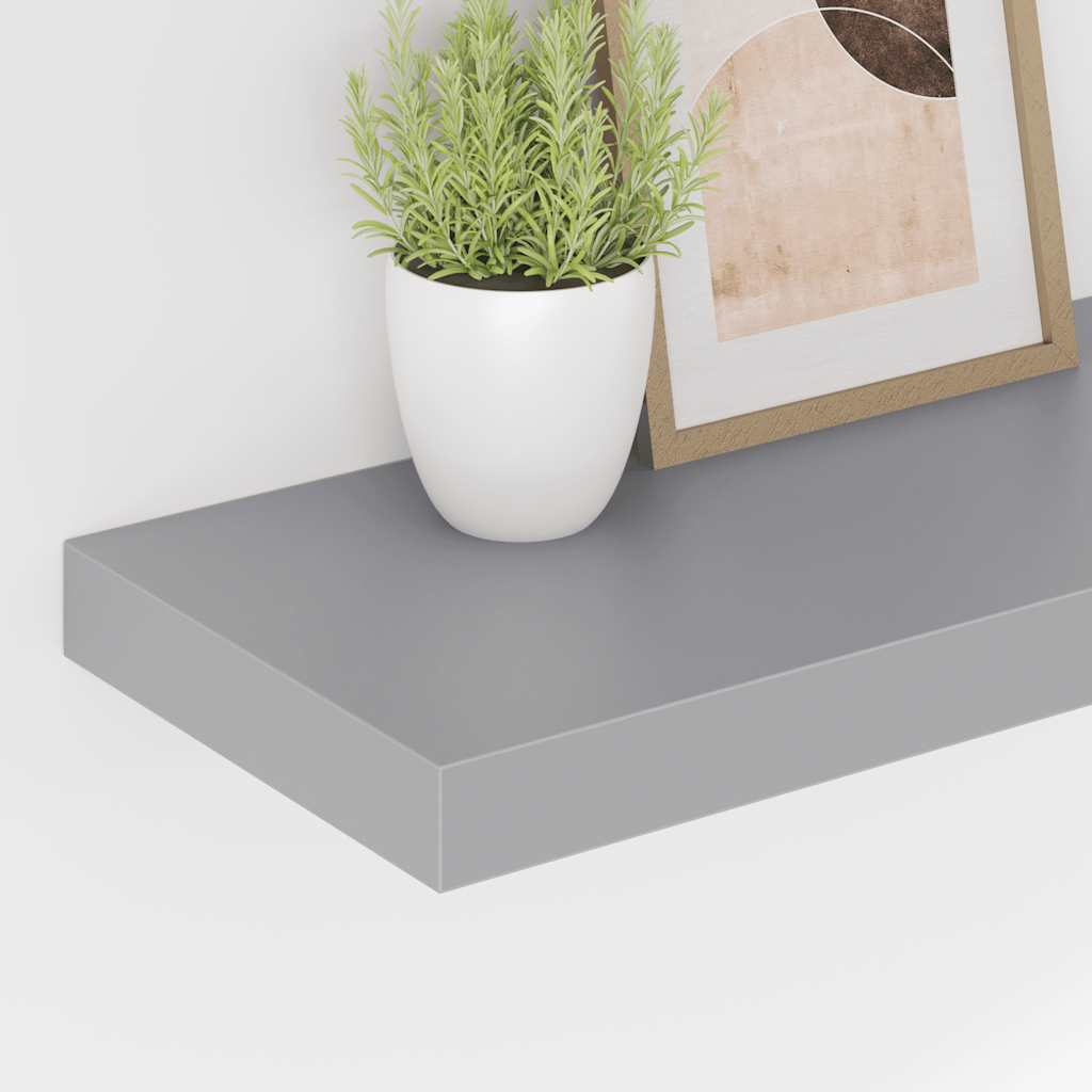 Plutajuće zidne police 4 kom sive 60 x 23,5 x 3,8 cm MDF