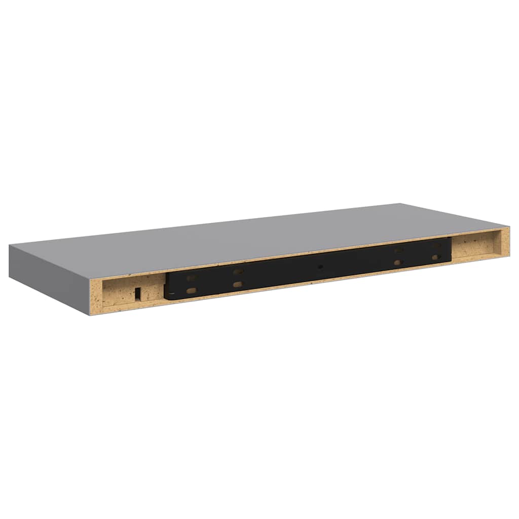 Plutajuće zidne police 4 kom sive 60 x 23,5 x 3,8 cm MDF
