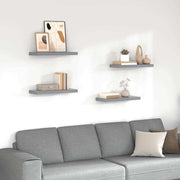 Plutajuće zidne police 4 kom sive 60 x 23,5 x 3,8 cm MDF